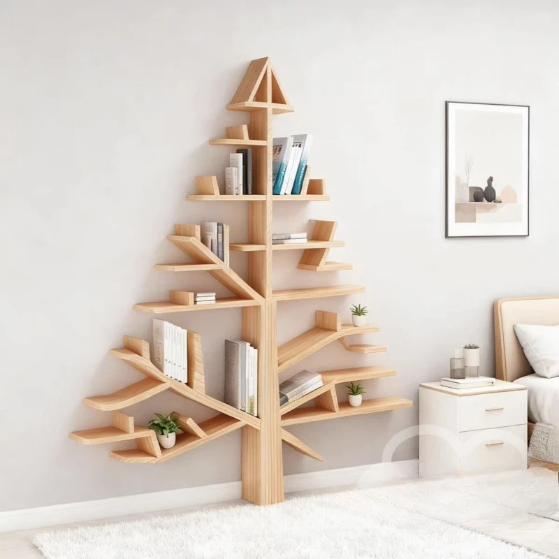 Tree-shaped bookshelf decorative shelf shelf, tree branch wall baffle wall hanging creative bookcase display shelf