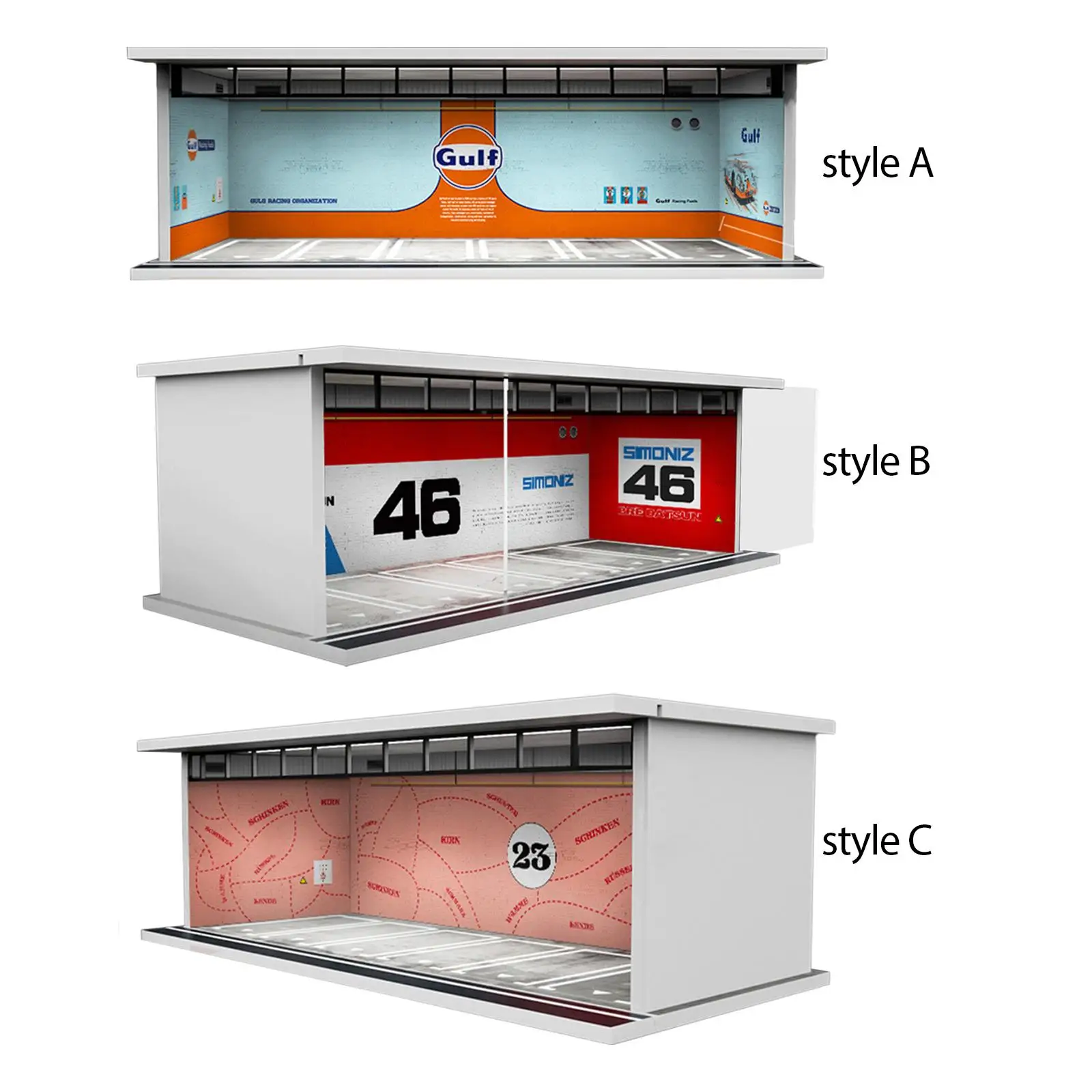 1/64 Scale Diecast Model Car Display Case Simulation Parking Lot Display Case with Parking Lot Scene for Model Collectors Gifts