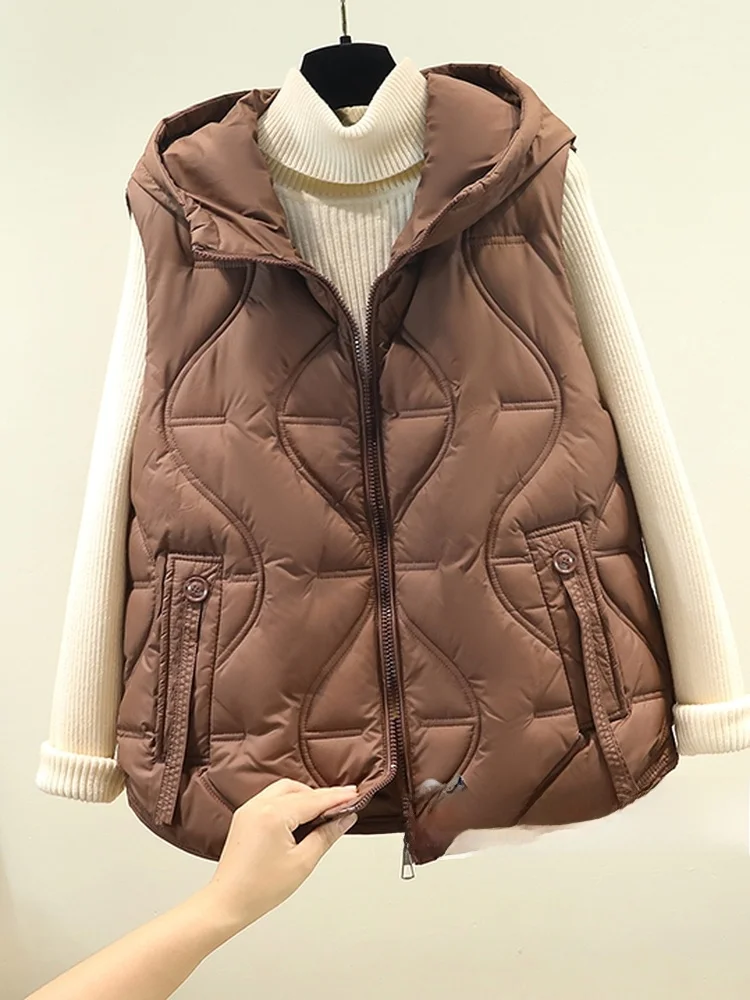 Winter warm katoenen vest dames of casual losse plus size schouderpad jas top gevoerd polyester woon-werkverkeer