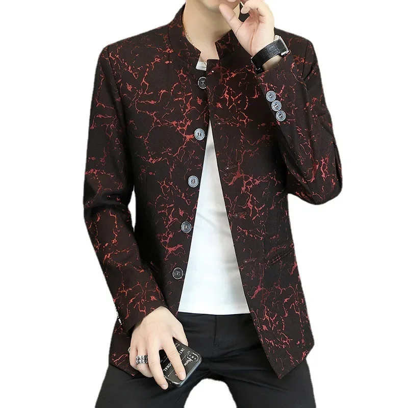 

Boutique Stand-up Collar Suits Young Men Slim Fit Trend Fashion Handsome and Comfortable Slim Fit Breathable Jacket Single West