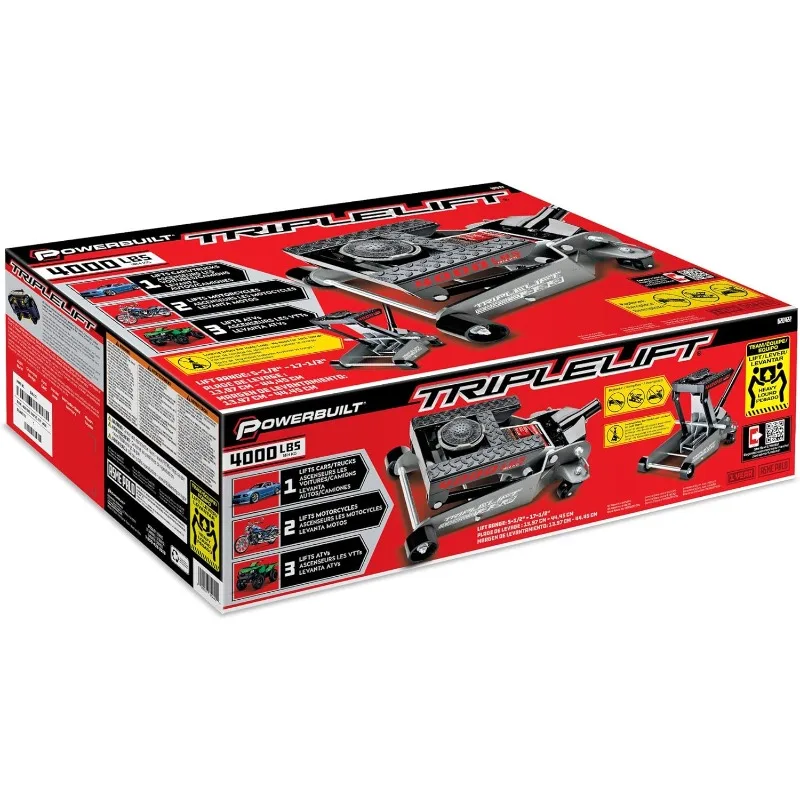 رافعة أرضية شديدة التحمل بطول 2 طن، وسادات رفع ثلاثية للسيارات والشاحنات، مع قفل أمان وأسفل ربط للاستخدام بنفسك والمرآب.