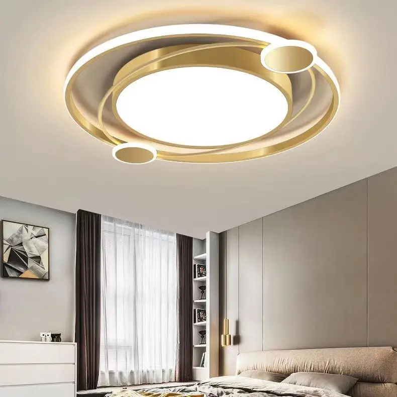 Imagem -06 - Controle Remoto Led Luz de Teto Lustre Moderno Gold Brack Design Lâmpada do Quarto Sótão Sala de Estar Jantar e Cozinha Interior