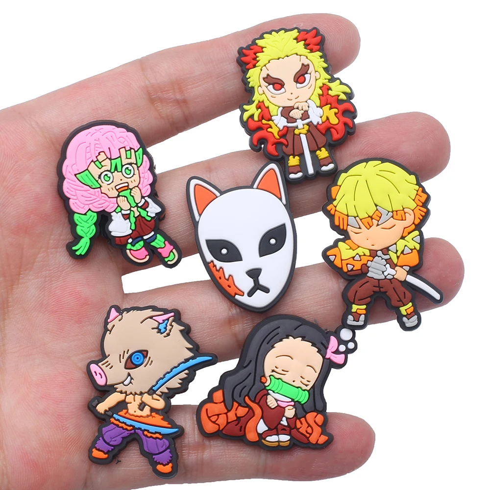 1pcs New Anime Demon shoe Charms Designer for Shoe Accessories for Classic Clog Kids Gift Hot Sale