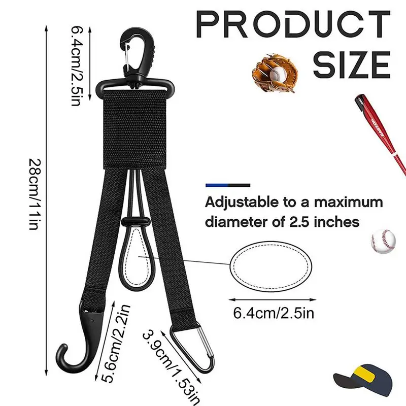 Softball Gear Hanger Practical Baseball Gloves Clips Baseball Bat Holder Lightweight Baseball Gear Hook Fence Hook Baseball