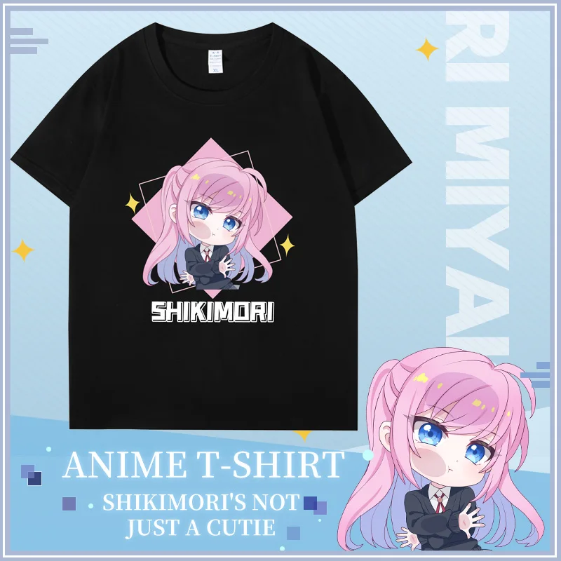 Anime Shikimori's Not Just a Cutie Shirt Shikimori Miyako Cosplay Short-sleeved T-shirt Cotton Men Women Black T-shirts