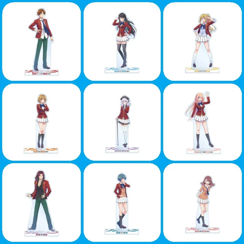 Classroom of the Elite Anime Otaku Acrylic Desk Display Stand Character Figure With Base Transparent Acrylic Keychain