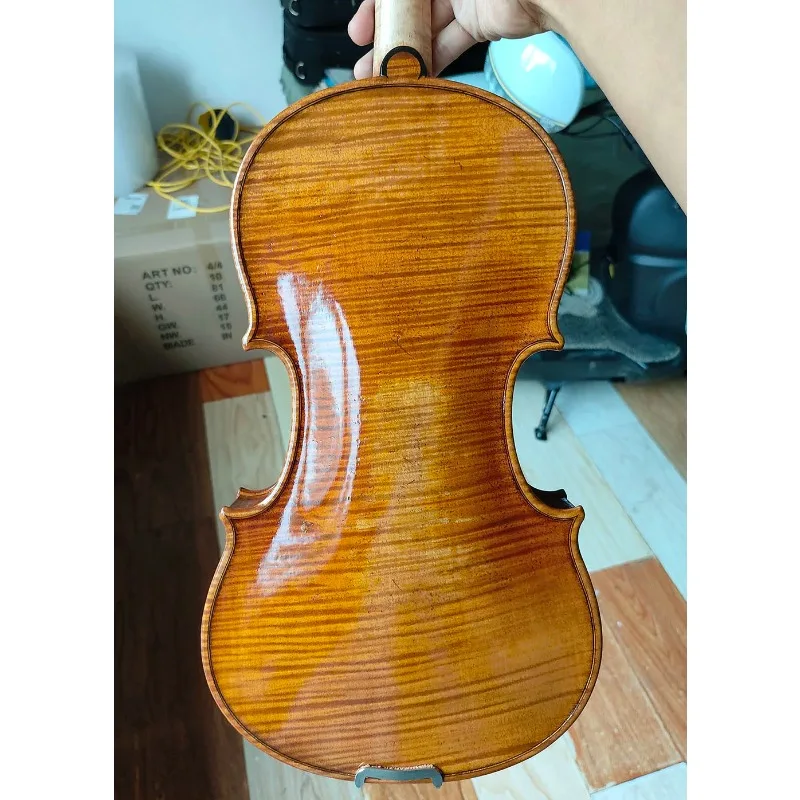 SELECTED 1 Piece Back! Master II Level Stradivarius Violin Size 4/4 European Wood Handmade Oil Varnish