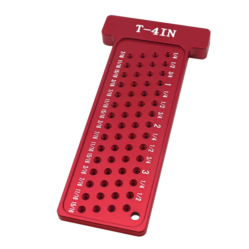 1 sztuka pozycjonowanie otworów ze stopu aluminium miernik trasowania linijka do obróbki drewna miernik znakowania Imperial znakowanie T-rule