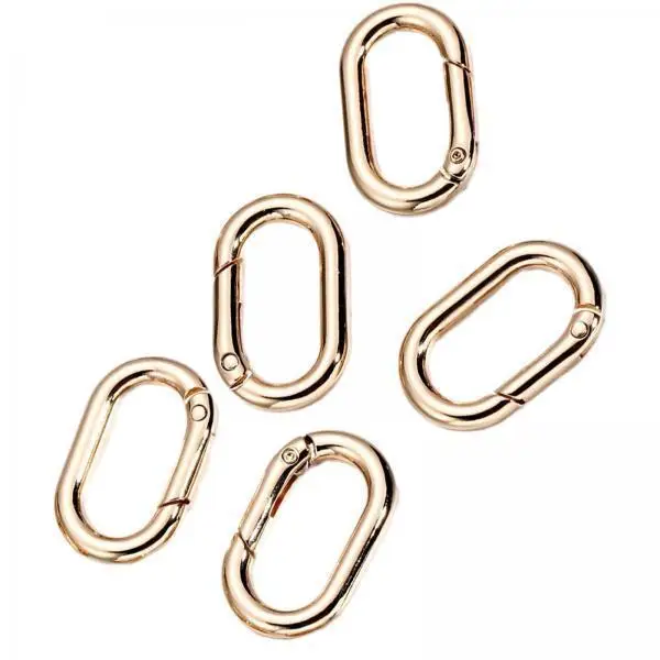 Heavy Duty Spring Snap Hook Oval Ring Zinc Alloy Split Keychain Clasp Buckle for Bag Purse Strap Holder DIY Accessory