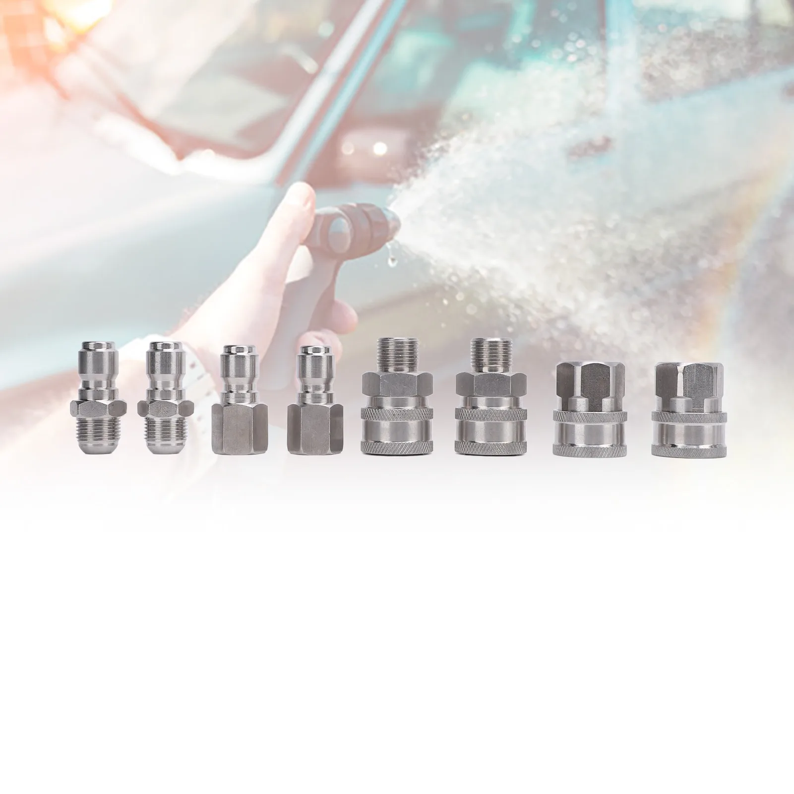 

Фитинги для мойки высокого давления: надежное крепление, износостойкие, быстроразъемные адаптеры 3/8 дюйма, высокая совместимость, герметичные для шланговых систем