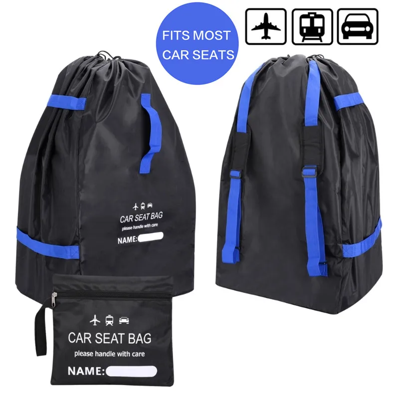 Universal Waterproof Oxford Baby Car Seat Travel Bag Foldable Infant Booster Car Seat Air Gate Check Storage Bag with Pouch