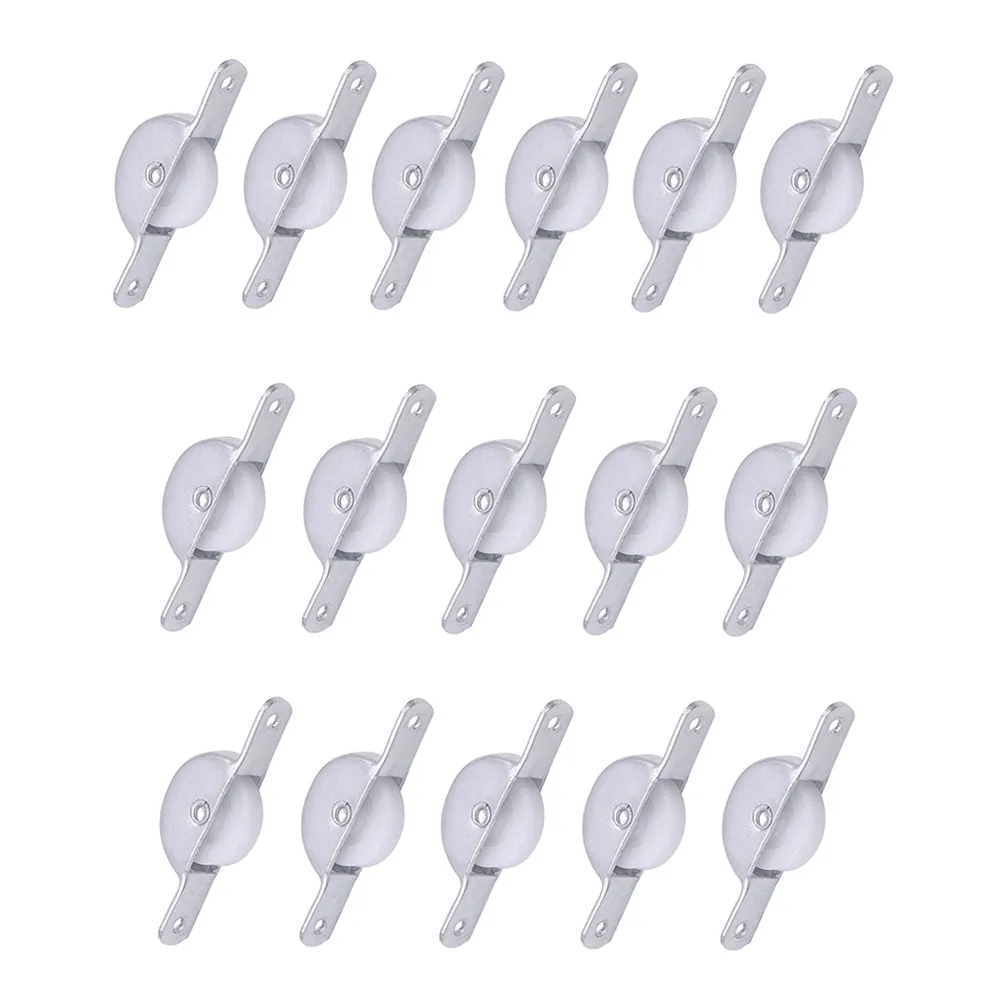 

16Pcs Flat Bottom Closet Door Rollers Sturdy Track Wheels for Easy Sliding Closet Home Door Track Pulleys Accessories
