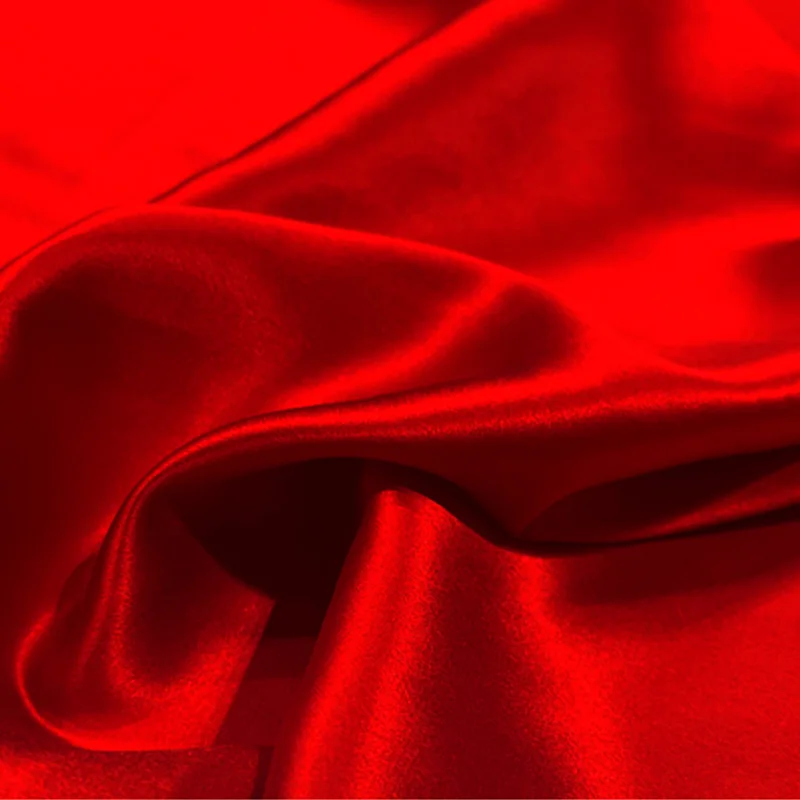 HYSK satin crepe silk fabric 30mm red luxury shiny silk material glossy natural textile diy sew bridal for wedding dress pajamas