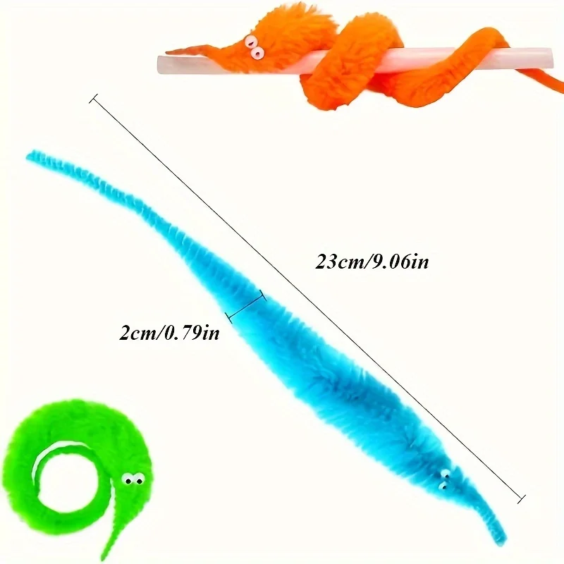 매직 웜 장난감, 애벌레 매직 소품 까다로운 토네이도, 고양이 장난감, 크리스마스 선물, 애벌레 매직 카니발 파티 호의
