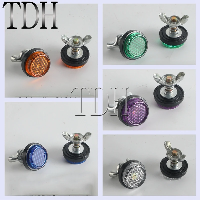 License Plate Warning Fasteners Reflector Caps Bolts Reflective Bolt Screws Rear Safety Lens For BMW Honda Kawasaki Harley Trunk