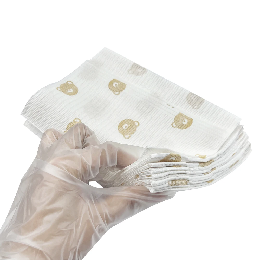 125pcs/bag Dental Bibs Disposable Waterproof Tattoo Clean Pad Tattoo Napkins Table Covers Dentistry Chest Towel Dentist Bibs New