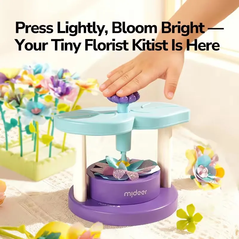 Mideer Click & Bloom Bloemist Embossing Machine Handgemaakt DIY Materiaal Creatief Bloemenbouw Speelgoed voor Kinderen 3 jaar+