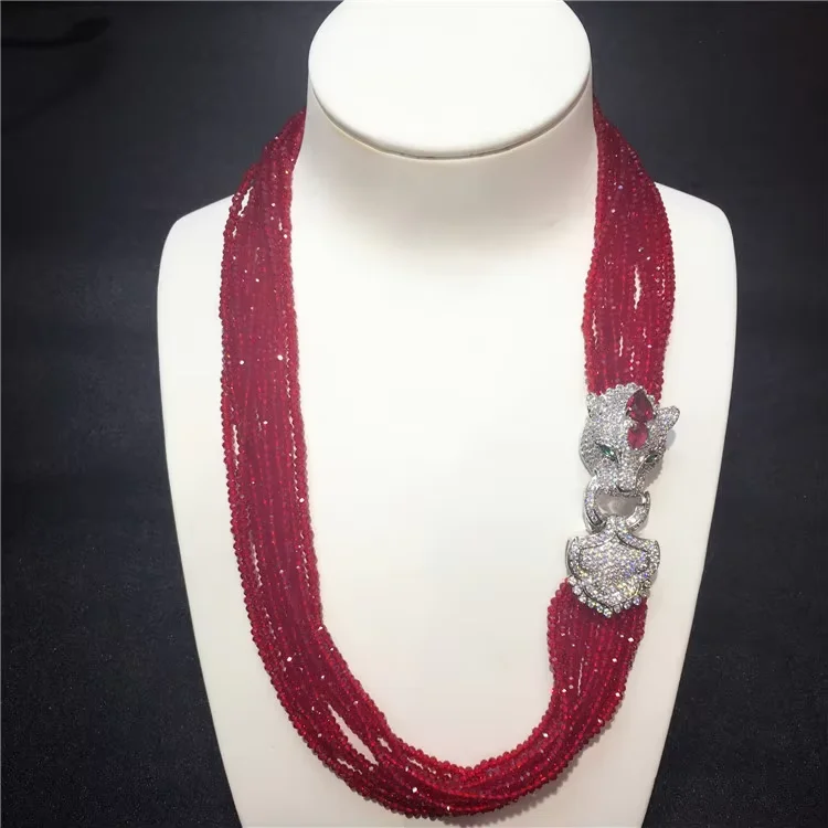 

Jewelry 20"-22" Manys Strands Red Jade Gems Stone Necklace