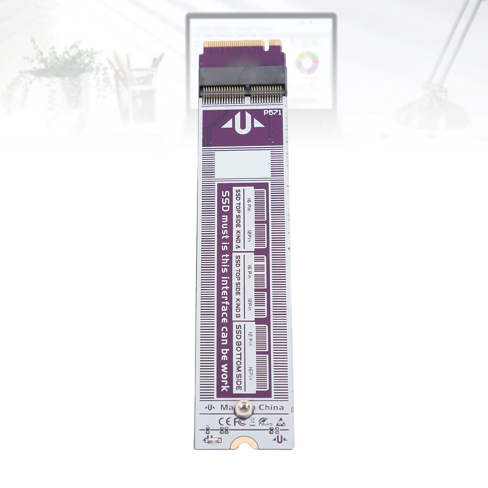 

M.2 NVME SSD to 12pin 16pin Adapter Card Board Fit for OS X Air A1465 A1466 M.2 NVME SSD Adapter Card Module