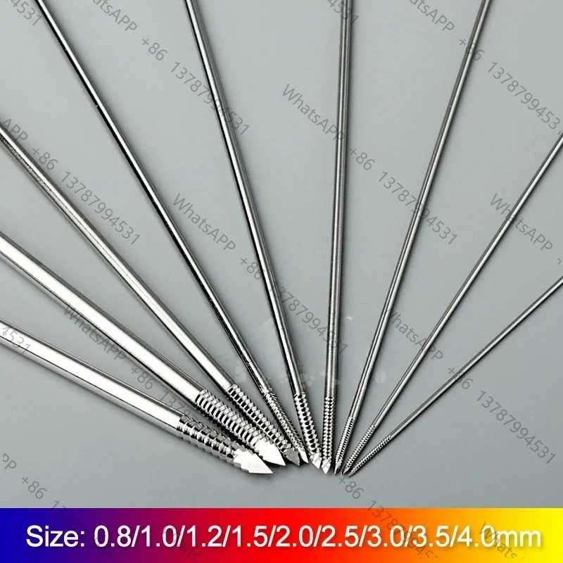 10PCS Kirschner Wire Pin Thread Head K Wires Length 250mm 317 Medical Stainless Steel Veterinary Surgical Instruments