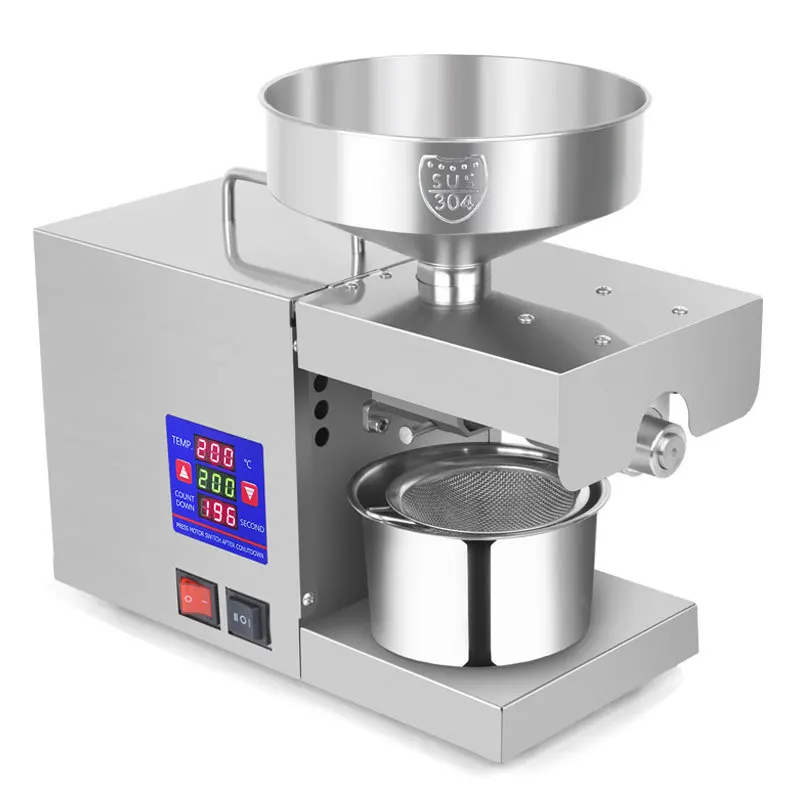 Color Screen Digital Control Stainless Steel Oil Press Automatic Small and Medium-sized Cold and Hot Oil Press