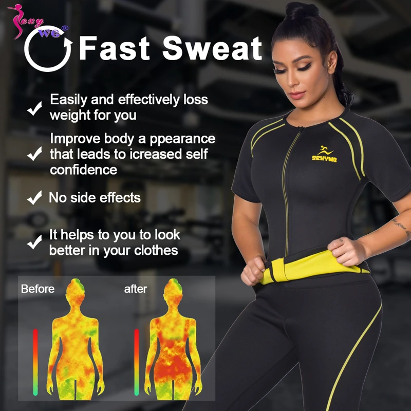 Sexywg Vrouwen Hot Neopreen Vest Afslanken Zweet Top Korte Mouwen Workout Thermo Sauna Zweet Shirt Body Shpaer Tops Voor Gewicht verlies