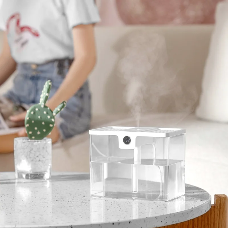 1500ML ไฟฟ้าความชื้น Home USB ขนาดใหญ่ความจุเงียบ Fogger ความชื้นจอแสดงผล Aroma Air Diffuser Visual ถังน้ำ