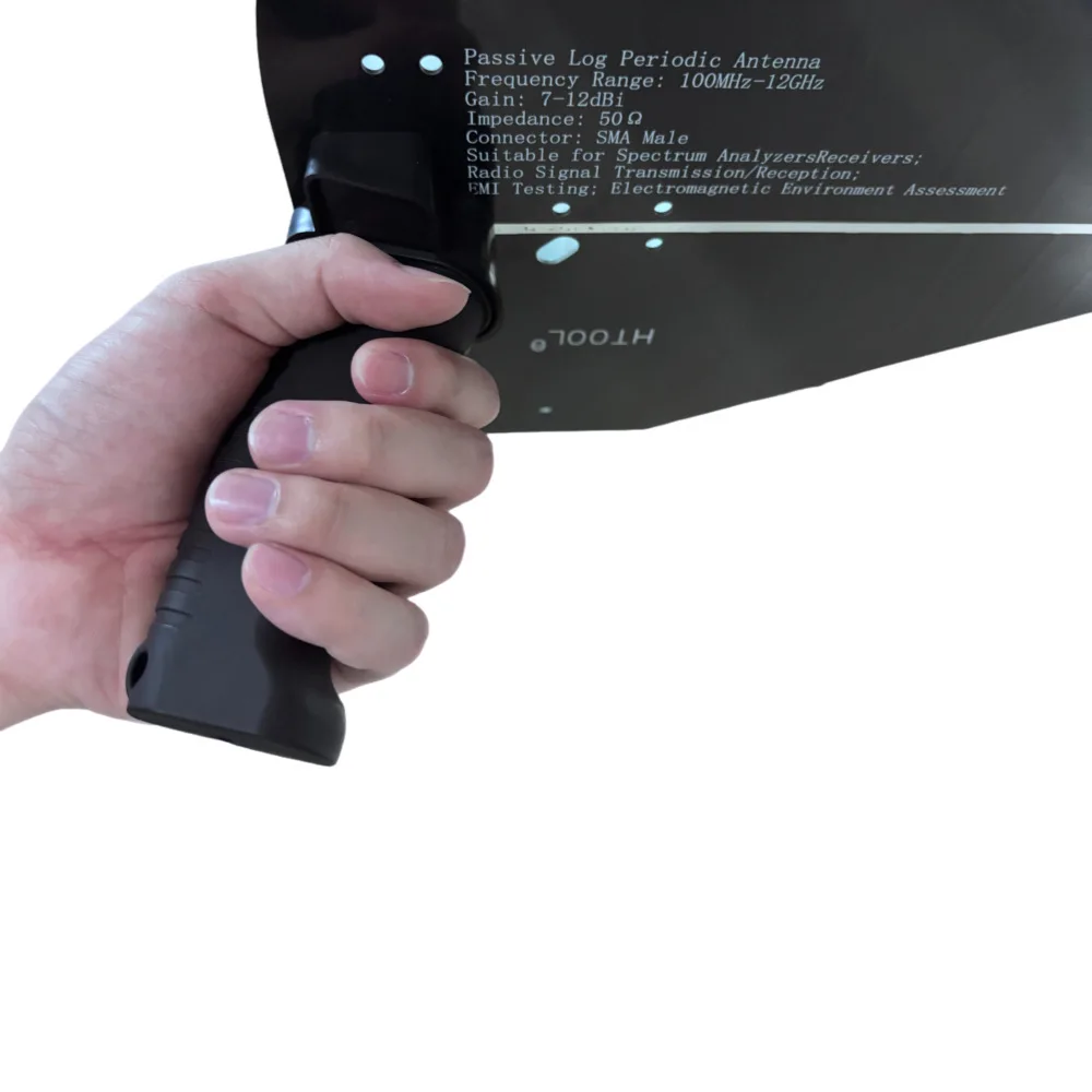 HTOOL HT12 Handheld Passive Log Periodic Antenna 0.1-12GHz Direction Antenna Highly Accurate Gain 7~12dBi Built-in Handle