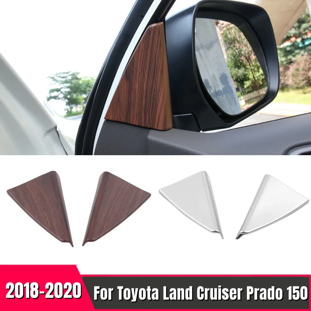 

For Toyota Land Cruiser Prado 150 ABS Wood grain Inner triangle cover decoration Car interior A-pillar styling accessories 2018+