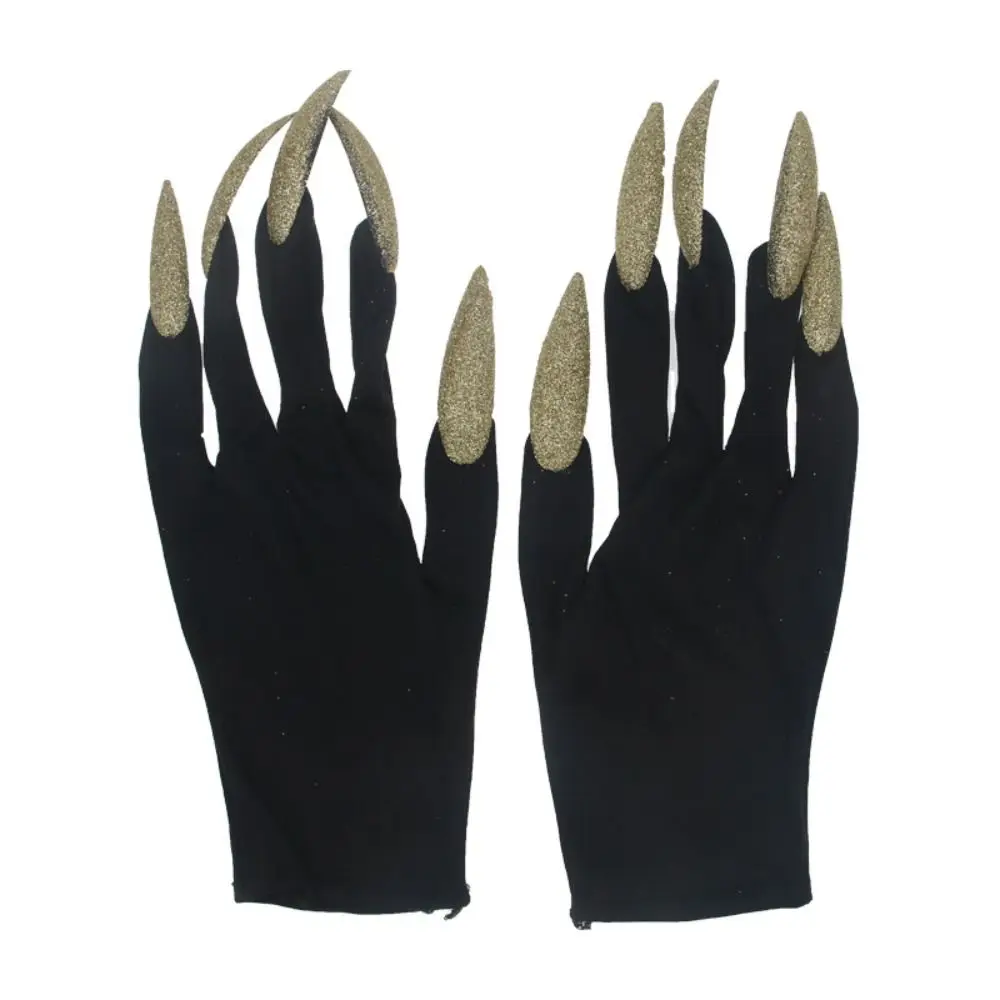 Scary Long Nails Ghost Claw Gloves Cloth Full Finger Ghost Gloves Cosplay Halloween Props Witch Gloves Male