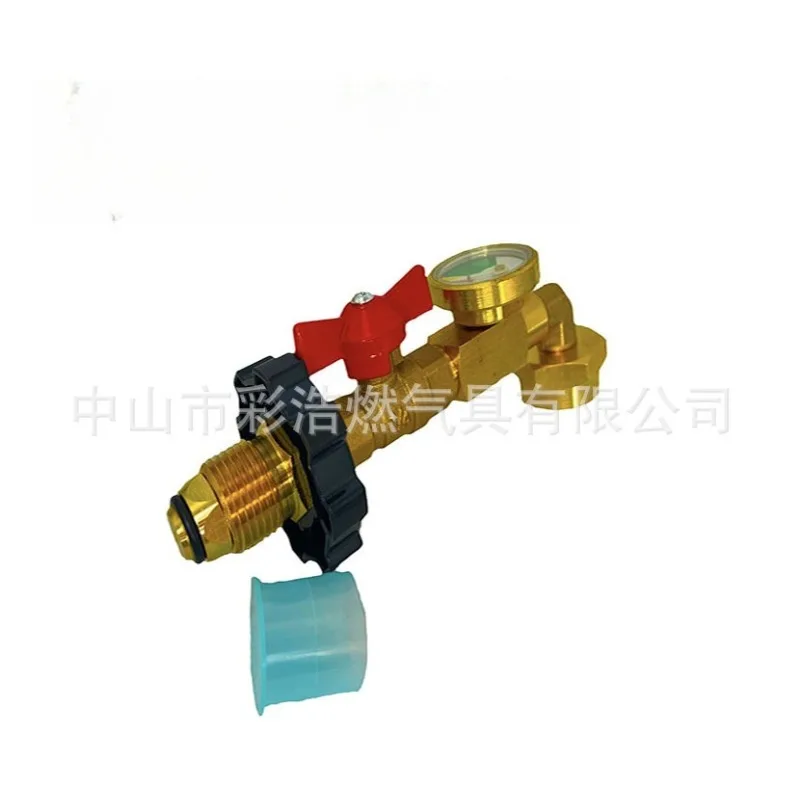 

4PCS POL propane adapter camping gas tank connector brass with meter inflatable connector