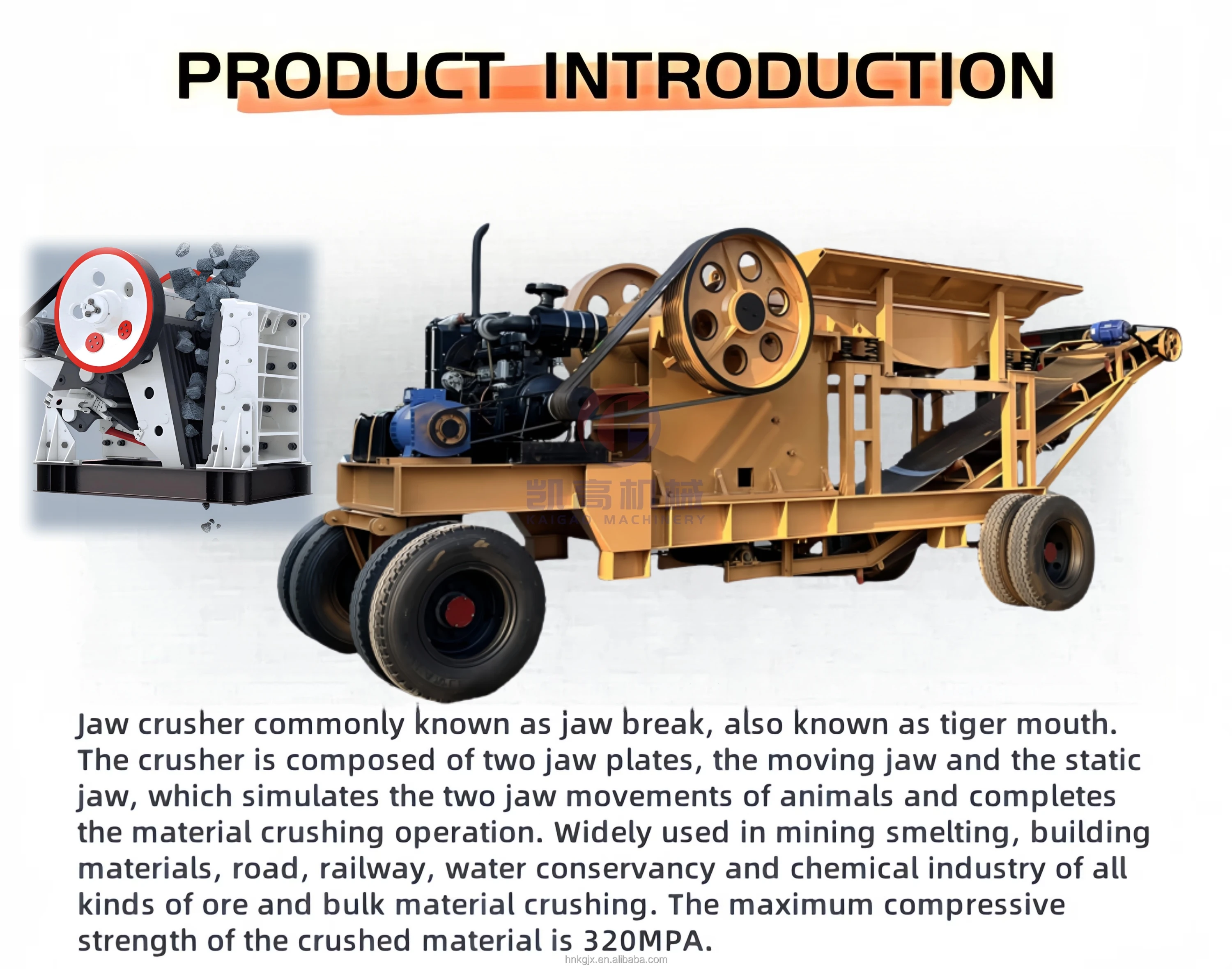 2025 New Mobile Jaw Crusher with Automatic Feeder Ore Crusher Bottom with Belt Conveyor High Quality Stone Crusher