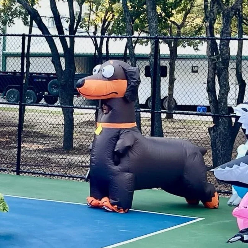 فرحان نفخ السجق الكلب زي الكرتون الألماني الكلب تفجير مجموعة عيد الميلاد كرنفال موضوع حفلة ماكياج فستان بتصميم بدلة #6