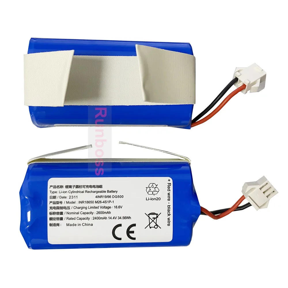 14.4V 2600mAh Battery for Conga Excellent 990 950 1090 1790 1990 1290 Deebot N79S N79 DN622 DN621 Robovac 11 35C Tesvor X500