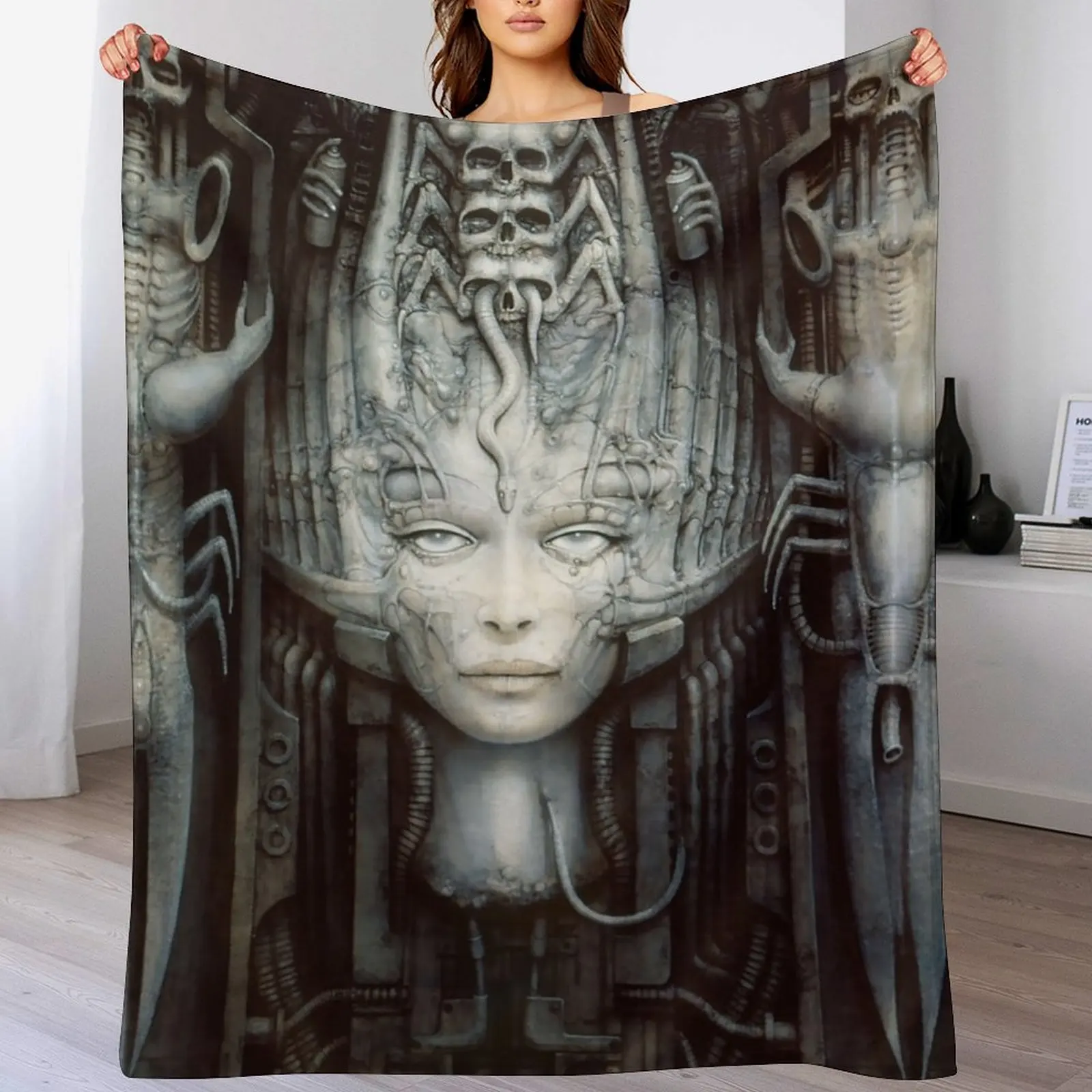 

H.R Giger - Li 1 - Art Throw Blanket heavy to sleep Decorative Sofa wednesday For Decorative Sofa Blankets