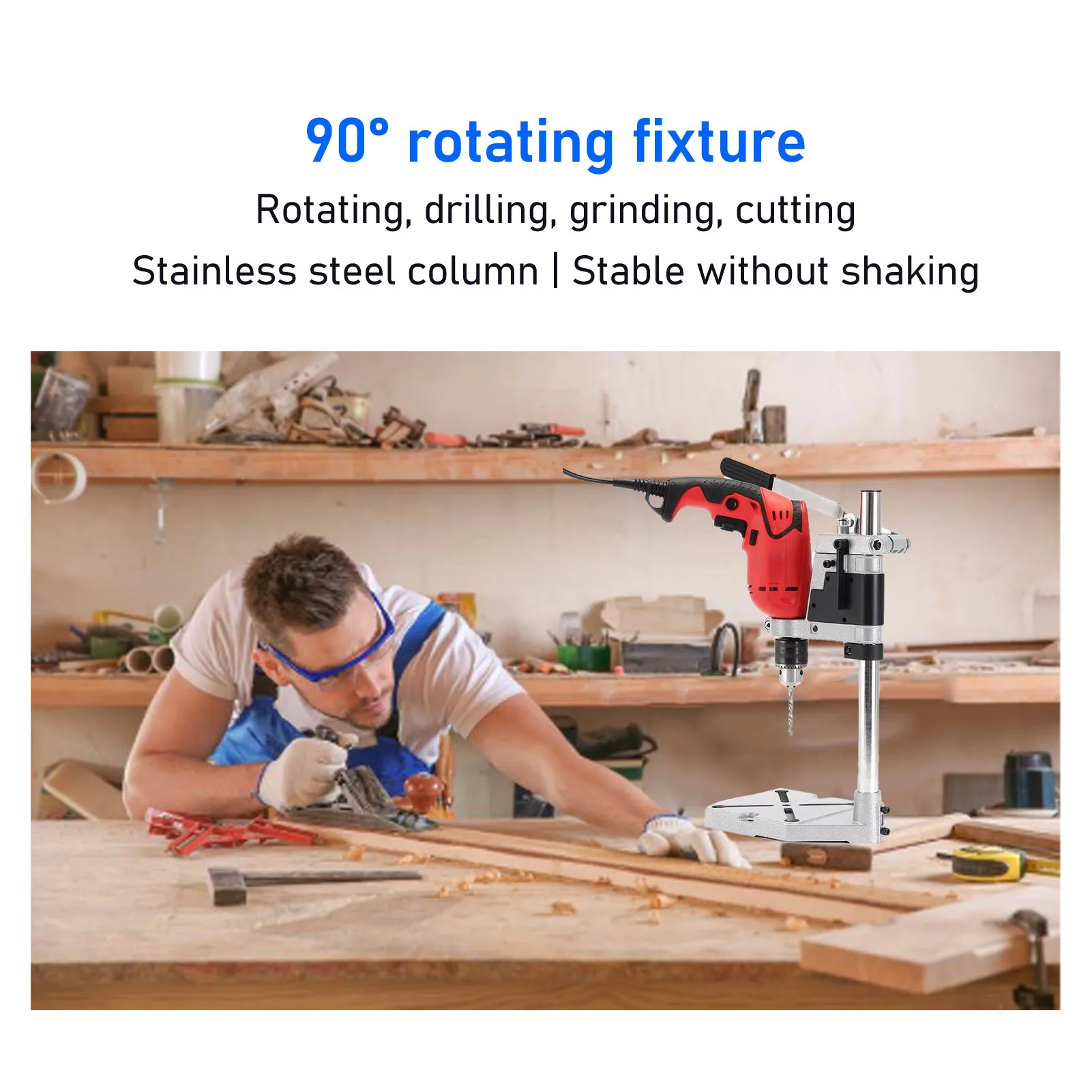 

Aluminum Alloy Universal Drill Press Stand - Portable Press Drilling Power Tool Accessory for DIY Repairs Woodworking