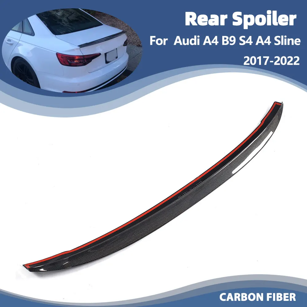 

Car Rear Trunk Spoiler Wings for Audi A4 A4 Sline S4 Sedan 2017-2022 Carbon Fiber Racing Rear Spoiler Tail Boot Lid Wing Lip