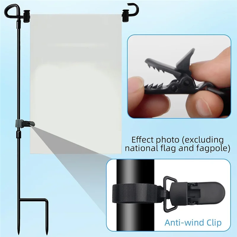 TFTP-10PCS Garden Flag Clips Anti Wind & Garden Flag Stoppers Holder Clips Small Flag-Pole Clips To Hold Flag For Yard Flags