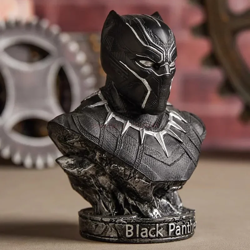 Busto de héroe de Marvel, Pantera Negra, estatua de resina, modelo de colección de acción, figura de Anime, decoración del hogar, escultura artística, artesanías, regalos de cumpleaños