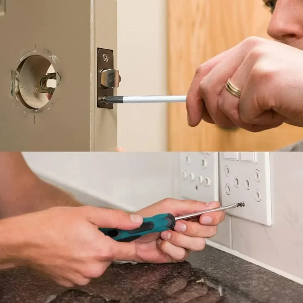 Long Slotted Phillips Screwdriver Rubber Handle Magnetic Scr