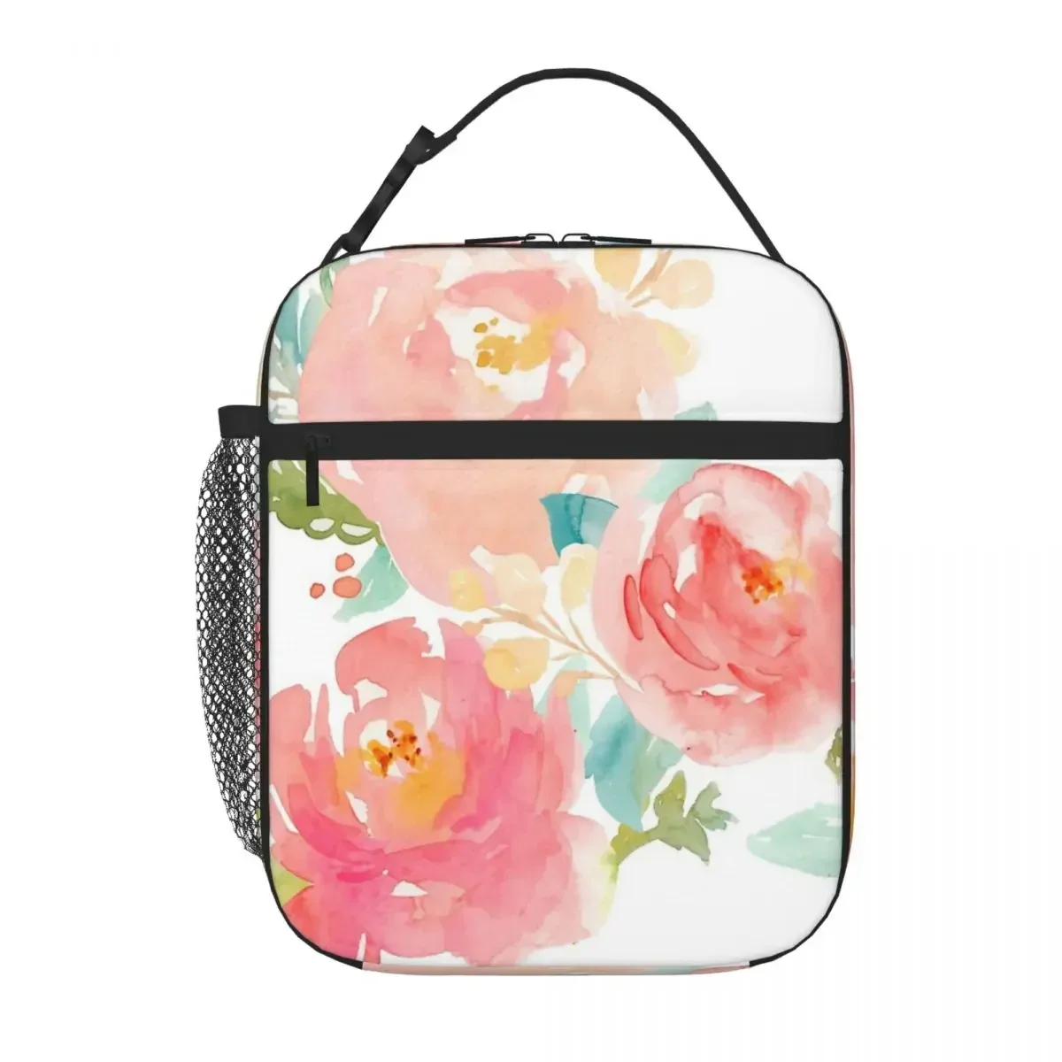 

Peonies Watercolor Bouquet Lunch Tote Lunchbox Insulated Bag School Lunch Bag