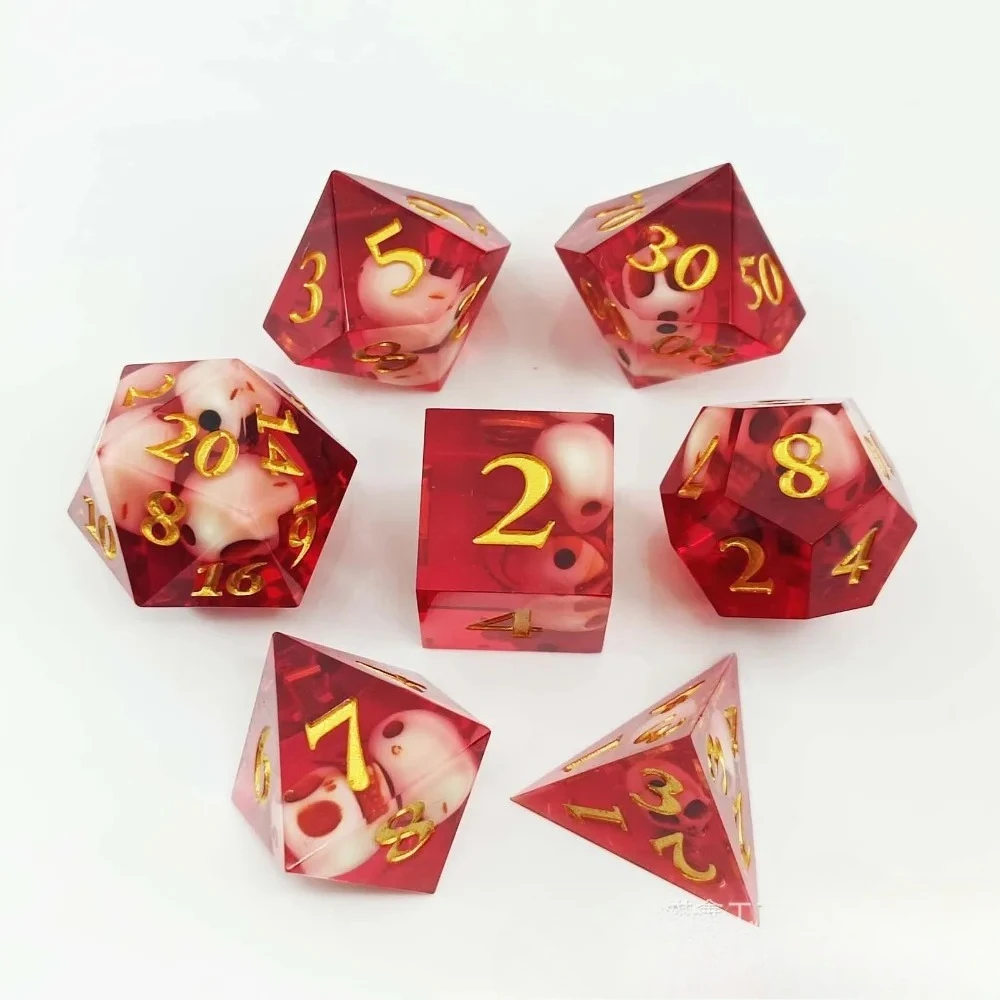 7pcs/set Resin Dices Set Multi-shape Sharp Polyhedron for DND Board Game Role-Playing RPG Board Game Card Game