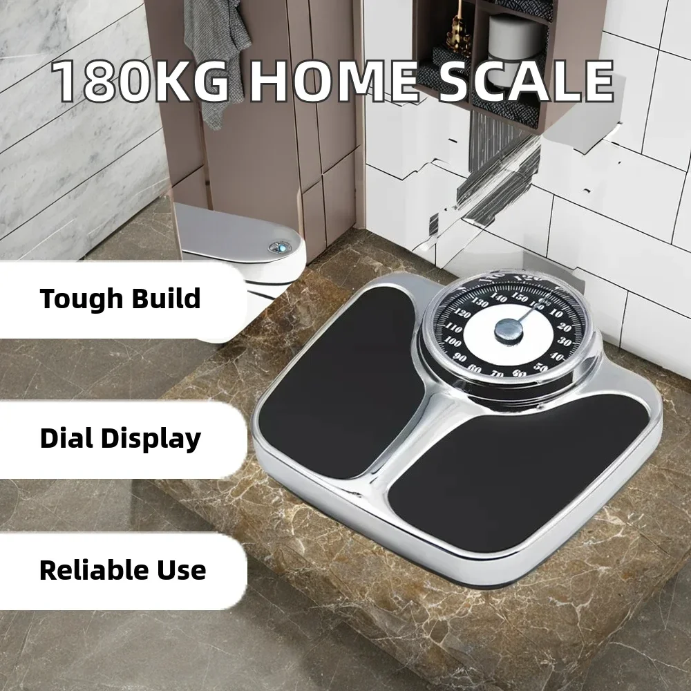 مقياس قرص تناظري عالي الجودة 180 كجم شاشة LCD مقياس فحص ميكانيكي للحمام مقياس شخصي منزلي 1 جرام