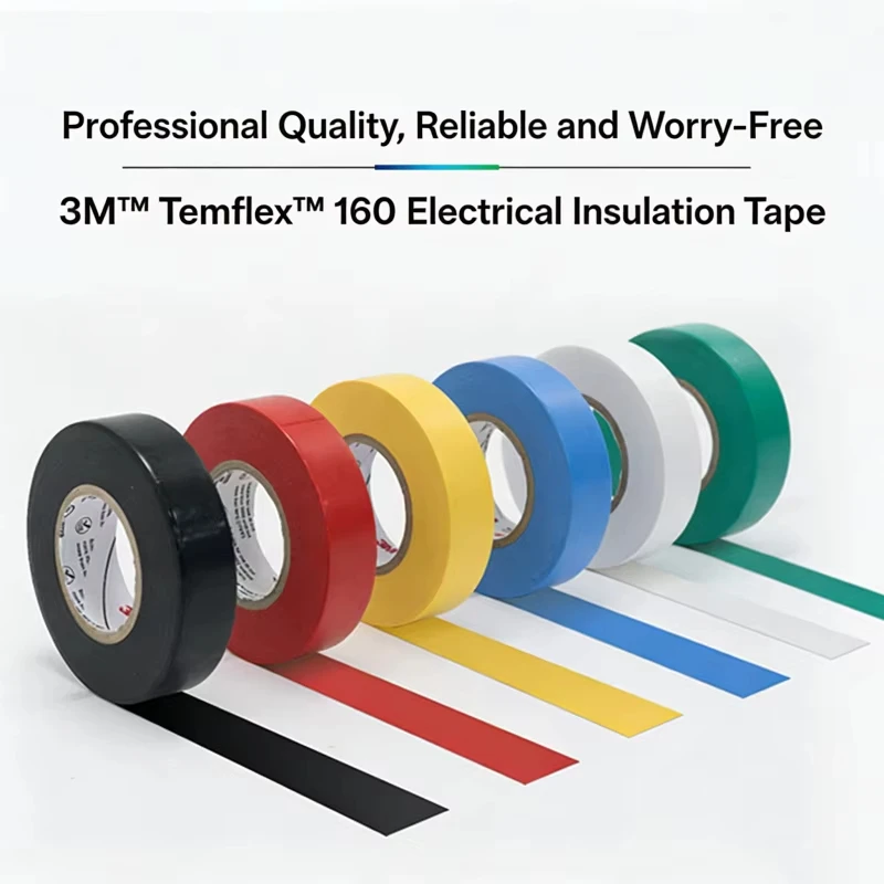 3M 160#150# Insulation Electrical Tape PVC Color Waterproof Flame Retardant High Voltage Insulation Tape High-temperature
