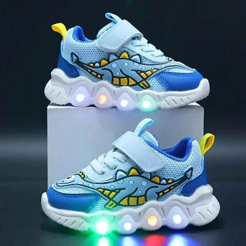 Size 21-30 Baby LED Sneakers Kids Lighting Children Air Mesh Casual Shoes Soft Sole Toddler Cute Glowing Tenis Para Niño