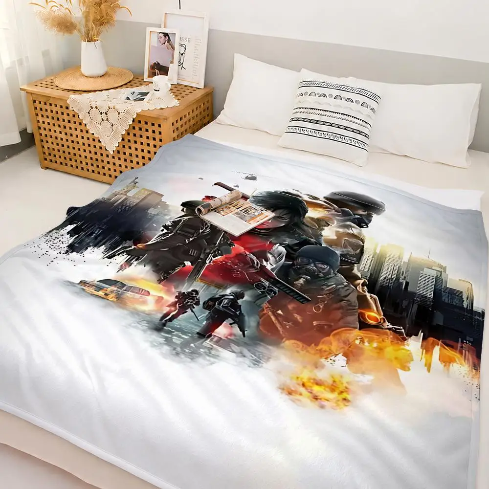 Bold Game Tom Clancy's The Division Throw Custom Printed Flannel Fleece Blanket for Sofa Bed Office Travel & Camping