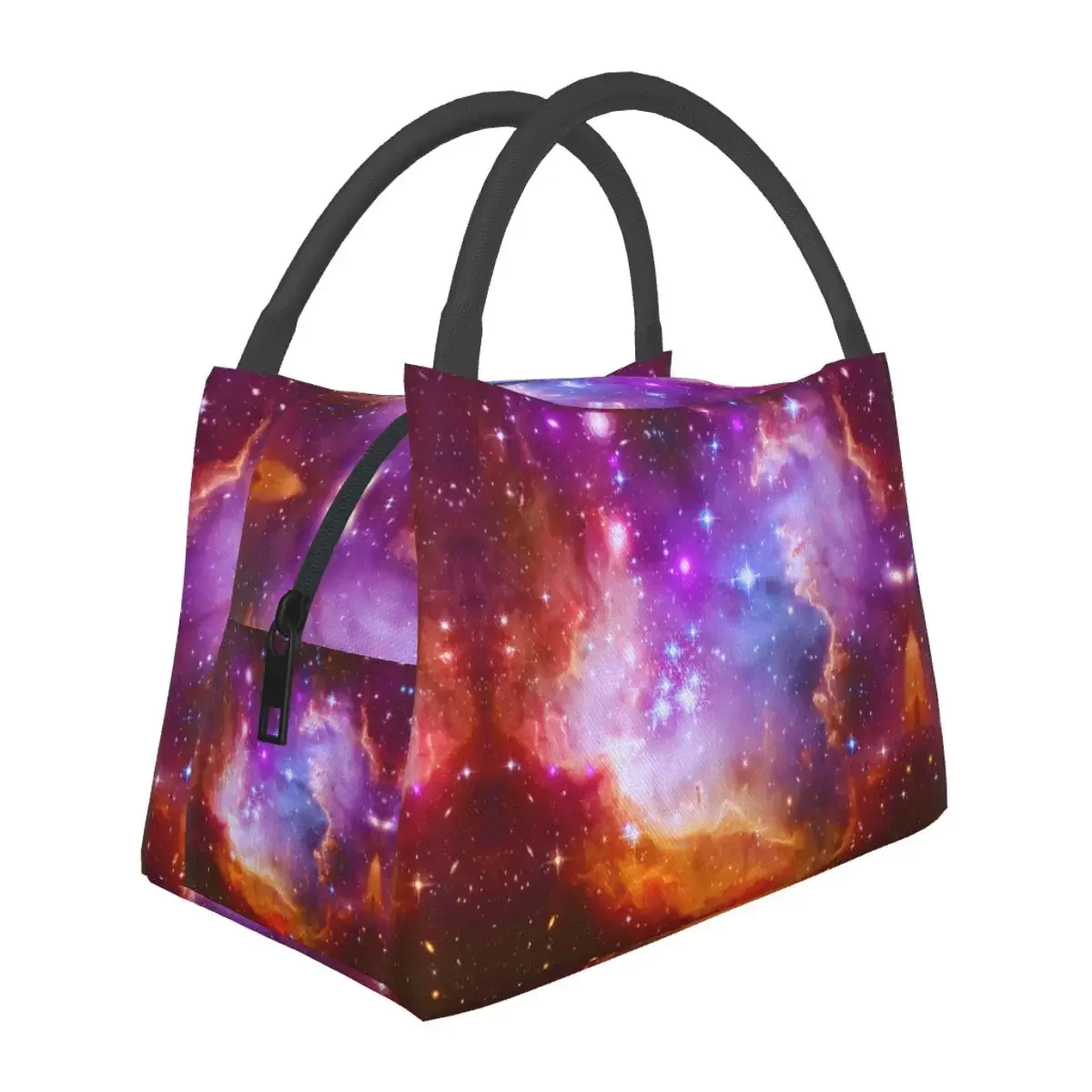 Galaxy Outer Space Lunch Bag For Unisex Flaming Star Nebula Lunch Box Fashion Office Cooler Bag Zipper Oxford Thermal Lunch Bags