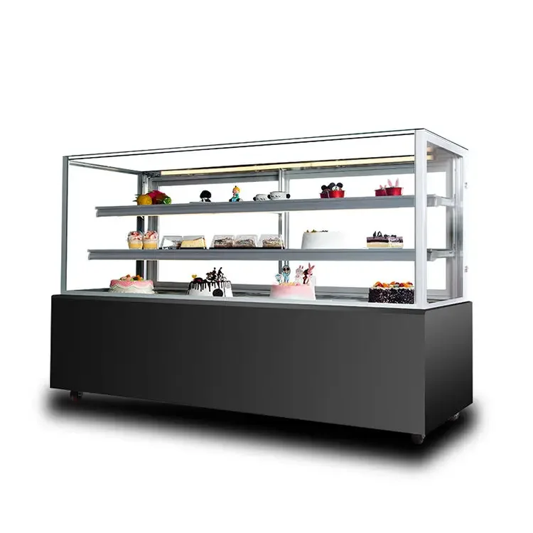 Commercial Use Cake Display Refrigerated Custom Glass Food Pastry Counter Commercial Bakery Cabinet