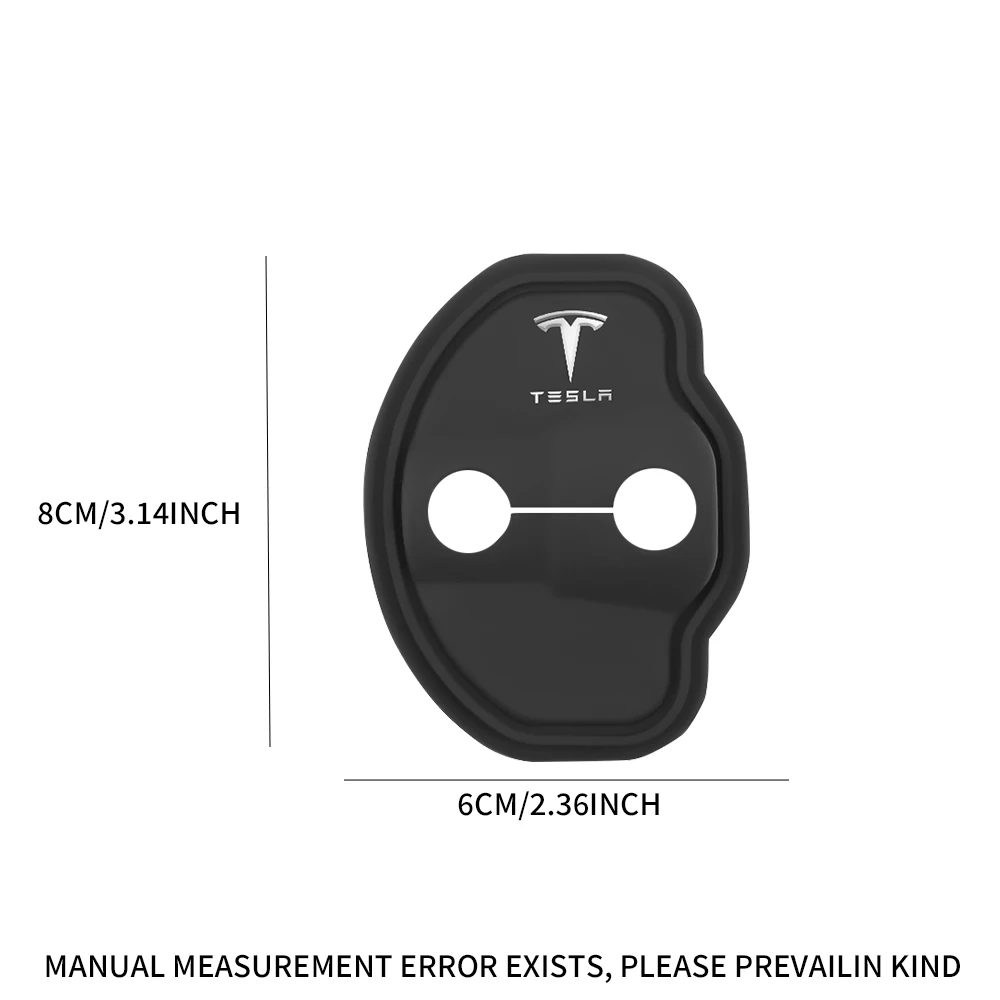 4 Uds. Cubierta de cerradura de puerta de silicona para coche, pegatinas protectoras, accesorios para Tesla Model 3 Model S X Model Y Roadster