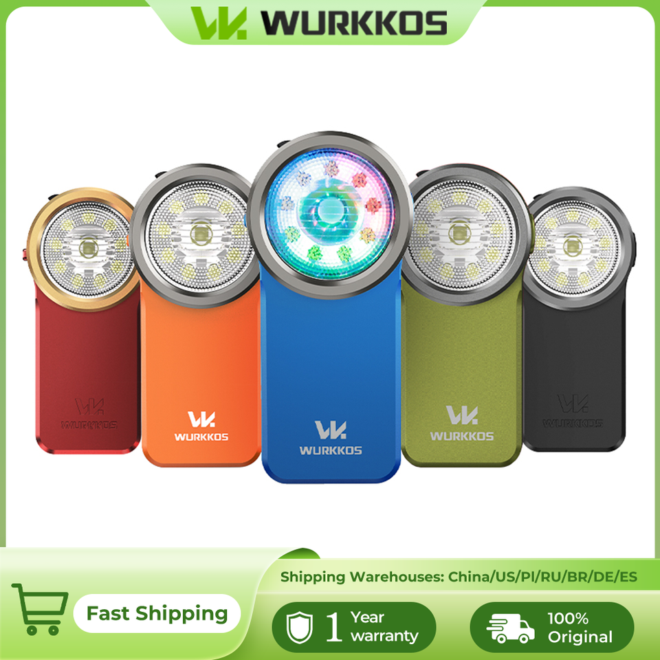  Wurkkos HD03 680LM Mini Clip Light USB C Rechargeable Pocket Flashlight Spotlight/Floodlight Portable EDC RGB Torch with Magnet 